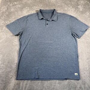 Vuori Strato Polo Shirt Mens Large Heathered Blue Performance Stretch Athletic